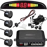 Retoo Auto Rückfahrwarner Einparkhilfe mit 4 Sensoren, LED Anzeigen, Reichweite bis zu 2 Meter und Akustische Warnung, Einparkassistent, Einparksystem, Universal Parken Sensor System, Einparkhilfe-S